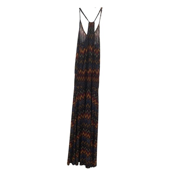 Veronica M Women Chevron Print Maxi Dress Sleeveless Racerback Multicolor Small - Picture 7 of 9